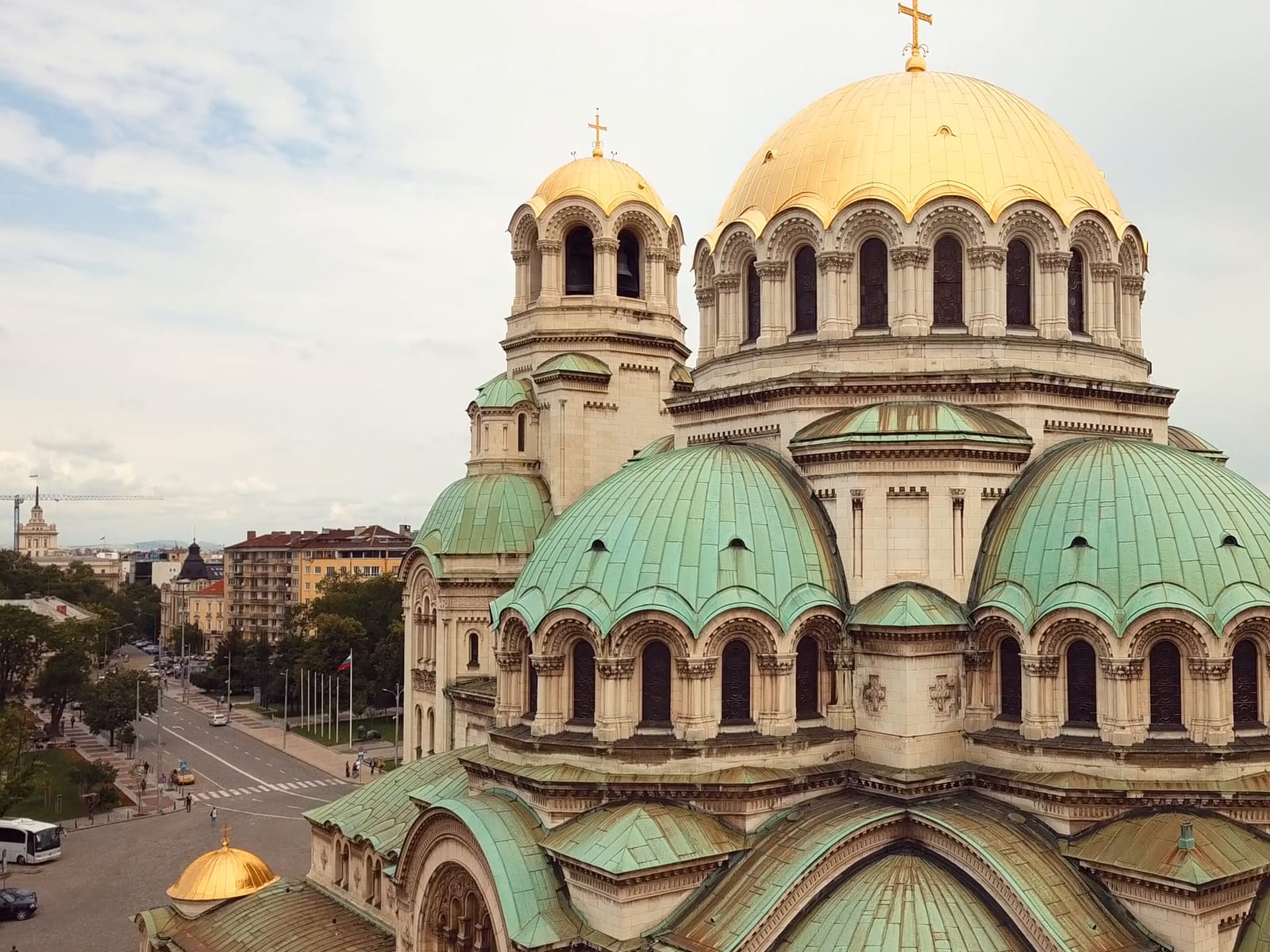 Alexander Nevsky Cathedral and central Sofia, with Vitosha beyond